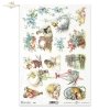  Easter, spring motifs, Easter motifs, retro, vintage, village, wheelbarrow, boy, chicks, chickens, eggs, Easter eggs, forget-me-nots,